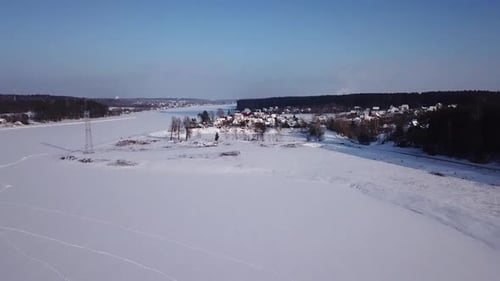 Winter Landscape On The Bank Of The River Western Dvina