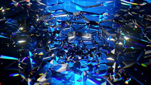 Dynamic Blue Crystal Reflections Abstract Background