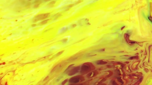 Abstract Ink Background in Yellow, Red, Green and Black