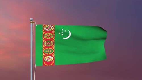 Realistic Waving Flag of Turkmenistan Animation for Global Content