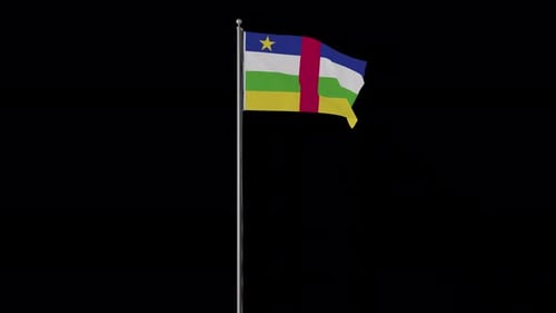 Central African Republic Flag Waving on a Flagpole