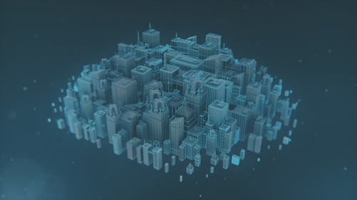 Pacote de modelos de cidade digital rotativo Full HD
