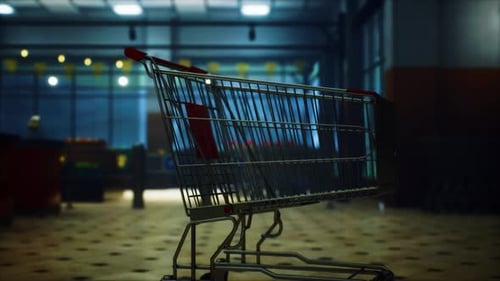 Empty Closed Supermarket Due Covid19 Coronavirus Epidemic