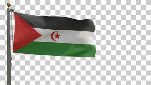 Realistic Western Sahara Flag Waving Animation