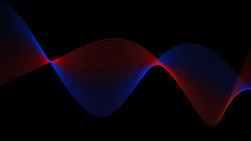 Red and Blue Abstract Waving Lines Seamless Loop Background