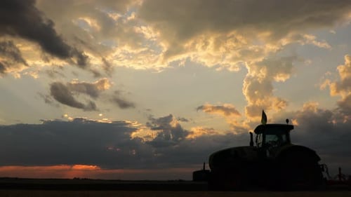 Agricultural Machinery Works in the Field