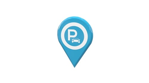 3D Parking Location Pin Icon Drop Animation