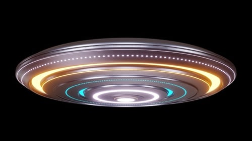 Futuristic Glowing UFO Spaceship Loop