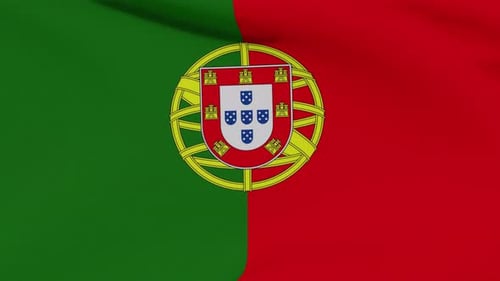 Waving Flag of Portugal Seamless Loop