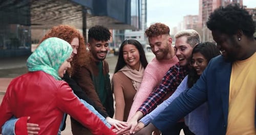 Diverse Group Celebrates Success in the City