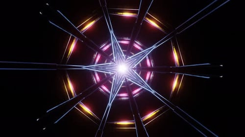 Animation of a Pulsating Neon Star
