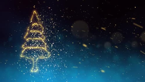 Elegant Sparkling Christmas Tree Particle Reveal Animation