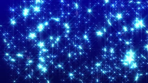Glittering Blue Stars Twinkling Festive Background