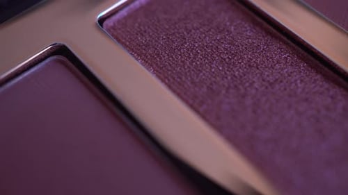 Macro Shot of Purple Makeup Eyeshadow Palette