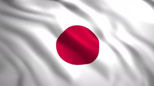 Waving Japan Flag Realistic Seamless Loop Video Background