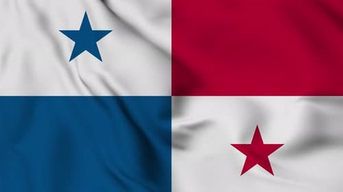 Realistic Waving Panama Flag 3D Animation