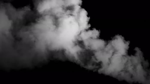 Dramatic Smoke Billowing on Black Background