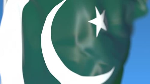 Realistic Waving Pakistan National Flag Animation
