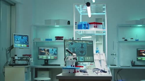 Modern Science Lab Interior with Equipment