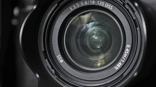 Close Up Footage of Modern Camera Lens