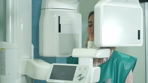 Young Woman Doing Dental Panoramic Skull Scan