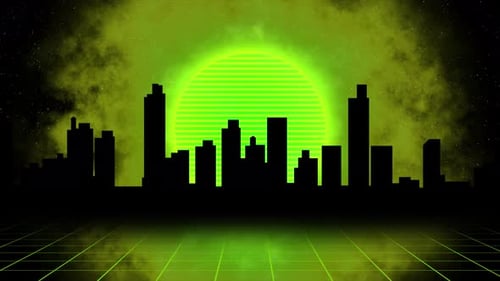 Abstract Sunny Retro City Color Orange