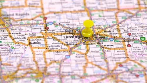 Map Of Michigan Cities Of America.