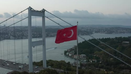 Bosphorus Bridge and Cityscape Aerial View