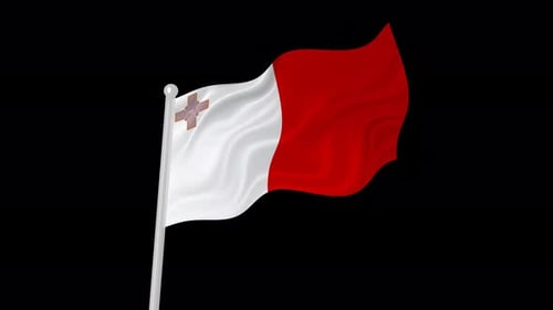 Realistic Waving Malta Flag Animation