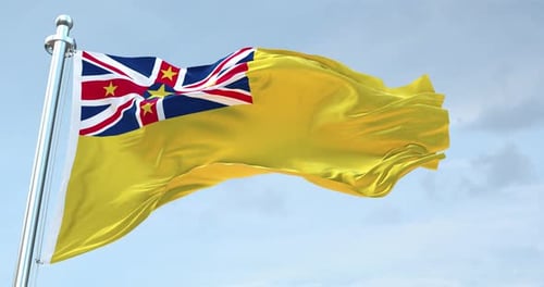 Niue Flag Wellenschleife 4 K