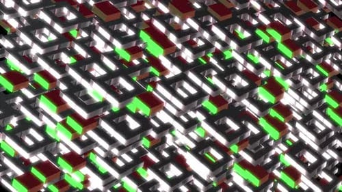 Futuristic Digital Grid Loop Background Animation