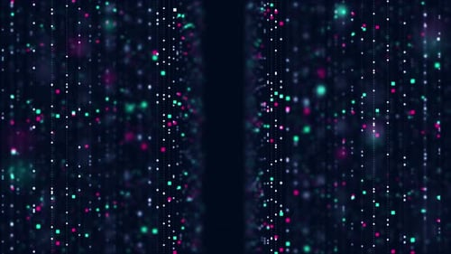 Futuristic Digital Tunnel Data Stream Loop Background