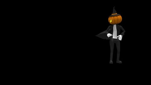 Funny Pumpkin Man Halloween Dance Animation Loop