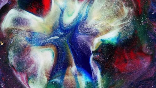 Swirling inks creating organic abstract design