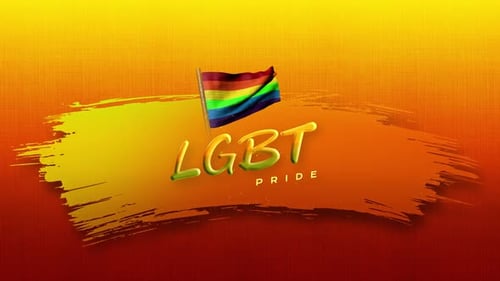 Artistic Reveal of LGBT Pride Text and Rainbow Flag