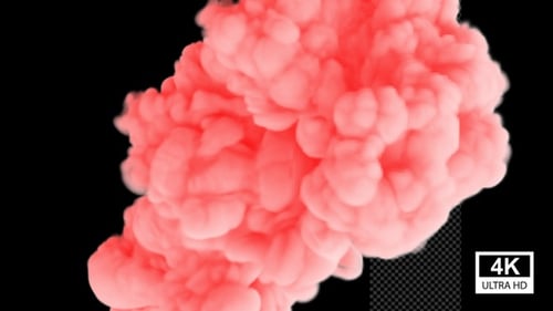 Abstract Fluid Pink Smoke Burst Transition
