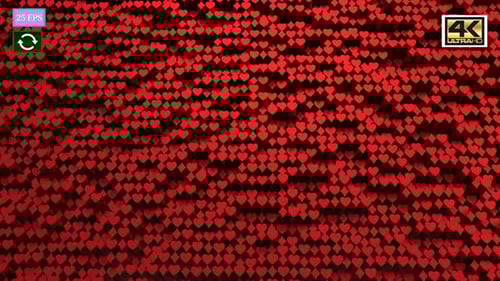 Seamless Looping Red Hearts Field Animation