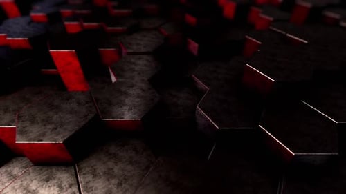 Dark Red Hexagons