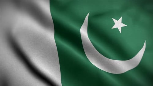 Pakistan Flag Waving Seamless Loop Animation