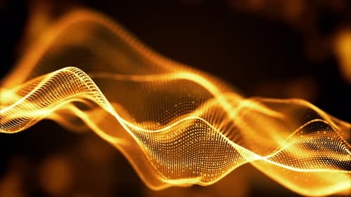 Abstract Golden Wave Particle Digital Background Animation