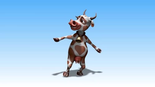 3D Animated Dancing Cartoon Cow Character