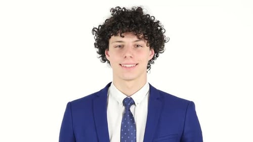 Man in Suit, Looking at Camera, White Background