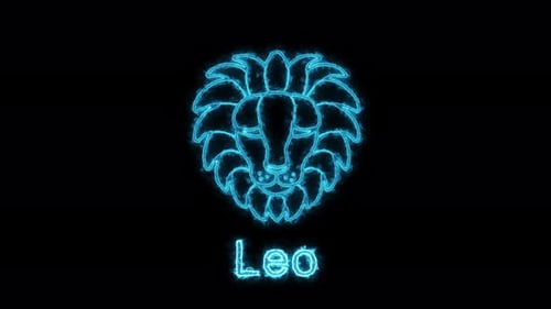 Das Leo Sternzeichen Horoskop Zeichen Lichteffekt grün neonglühen