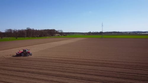 Tractor at Work in Field