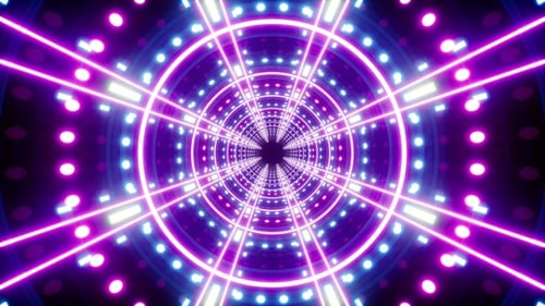 Show de luzes de neon em túnel