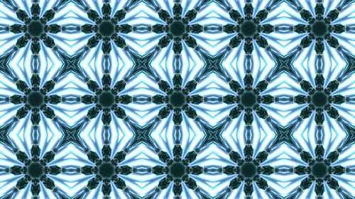 Abstract Geometric Kaleidoscope Pattern Background Loop in Blue and Teal