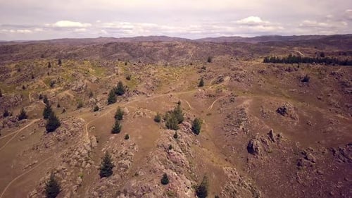 Areal footage of arid landscape