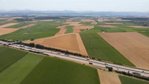 Aerial Road Highway Countryside Car Auto