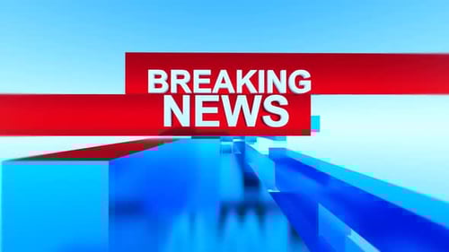 Dynamic Geometric Blue Blocks Breaking News Intro
