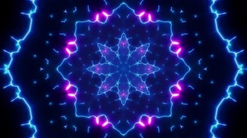 Blue Glittering Star Shape Light Background 4K Loop